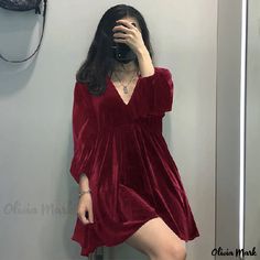 Olivia Mark - Stylish Plus Size Long Sleeve Velvet Dress Long Sleeve Velvet Dress, Basic Skirt, Red Velvet Dress, Velvet Mini Dress, Body Proportions, Black Velvet Dress, Stylish Plus, Romantic Dates, Mini Velvet Dress