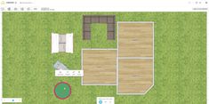 the floor plan for an outdoor living area with furniture and accessories on top of it