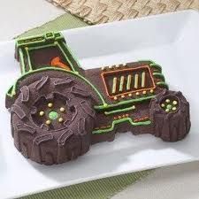 a decorated chocolate tractor on a white plate