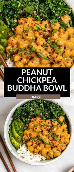 this peanut chickpea buddha bowl is an easy and healthy meal that's ready in under 30 minutes