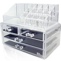 Clear Acrylic Makeup Organizer, Rangement Makeup, Penyimpanan Makeup, Lipstick Brush, Makeup Artist Kit, Acrylic Organizer Makeup, Makeup Organization Vanity, Jewelry Display Box, Cosmetic Display