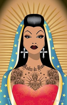 an image of a woman with tattoos on her chest