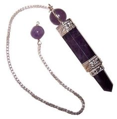 Pendulum - Amethyst - SHAMTAM.COM Amethyst Pendulum, Crystal Pendulum, Crystal Design, Unusual Gifts, Amethyst Crystal, Black Rings, Purple Amethyst, Gifts For Mum, Deep Purple