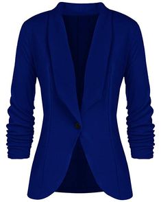 F00077286-602 Three Quarter Sleeve Blazer, Womens Blazer Coat, Ladies Blazer, Suit Jackets For Women, Dress Drape, Pleated Sleeves, Womens Casual, Casual Blazer, Casual Work