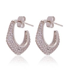 Sweet femininity that go with literally everything - both in our collection and in your wardrobe! This sweet style sits approximately 0.75 inches on the ear and are made of 14kt gold plating over brass with genuine CZ Accents. Everyday Pave Setting Earrings, Nickel Free Crystal Earrings For Anniversary, What Is Trending Now, Hoops Gold, The Ear, Lucky Star, Star Jewelry, Sweet Style, 14kt Gold