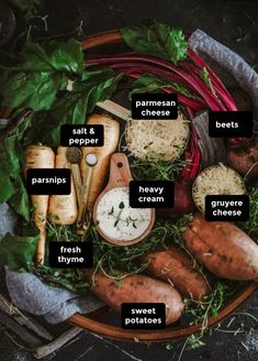 a basket filled with different types of vegetables