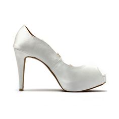 These ivory white wedding heels you see are handcrafted from high quality satin, beaded lace, fabric, genuine cow leather and other man made materials. These peep toe pumps come with lovely lace embroidery, bead work and sequin on the sides of the shoe. The elevated hidden platform in front makes the shoes extra comfy during prolonged wear. Dimensions: 4 inch with 0.5 inch platform. Materials: Satin, french lace and embroidery. Beads and sequin. PU and other man made materials. Leather back coun Satin Wedding Shoes With 4-inch Heel, Closed Toe Satin Heels For Wedding, Satin Closed Toe Heels For Wedding, Elegant Open Toe Satin Wedding Shoes, Satin Closed-toe Wedding Shoes, Elegant Satin Wedding Shoes, High Heel Satin Wedding Shoes, Satin High Heel Wedding Shoes, Satin Closed Toe Wedding Shoes