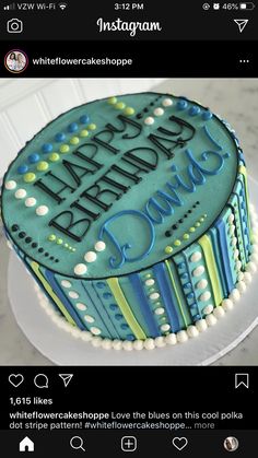 a birthday cake with the words happy birthday on it