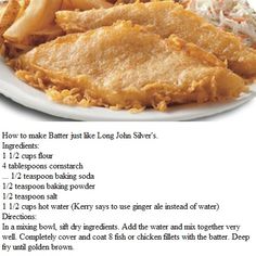 an image of fish and chips on a plate with instructions for how to make it