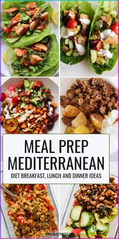 meal prep mediterraneanan diet breakfast, lunch and dinner ideas