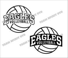 two eagles volleyball logos with the word eagle's volleyball in black on a white background