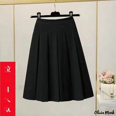 Olivia Mark - Womens High Waisted Pleated Black Tennis Skirt Winter Flared Mini Skirt Black Tennis Skirt, Skirt Winter, Flared Mini Skirt, High Waisted Pleated Skirt, Winter Skirt, Tennis Skirt, Types Of Skirts, Long Black, Terry Cloth