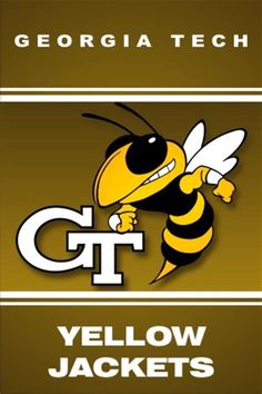 a yellow jacket's logo with the words georgia tech and a bee on it