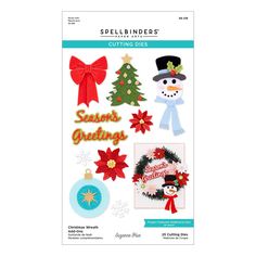 spellbinders dies christmas decorations and snowmen, set of 3 pieces by spellbinder's