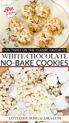 These White Chocolate No-Bakes are a fun twist on the classic favorite! Easy to make and irresistibly delicious, they’re perfect for satisfying your sweet tooth. Even those who aren’t fans of white chocolate will love these treats. A simple recipe that’s sure to become a new family favorite! Make these White Chocolate No-Bake Cookies and enjoy a quick, tasty dessert! Ghirardelli White Chocolate Recipes, Chocolate No Bake Cookies, Tasty Dessert, White Chocolate Chip Cookies, Bake Desserts, Bake Cookies