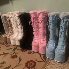 Mode Gyaru, Boots Plus Size, Knee High Boots Winter, Plus Size Party, Mode Grunge, Dr Shoes, Cute Shoes Heels, Kawaii Shoes, Boots Platform