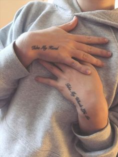 a woman with a small tattoo on her left arm and the words, she is my friend