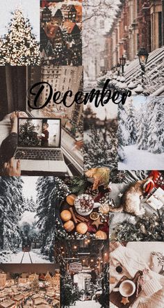 a collage of photos with the words december