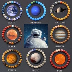 Neptune Planet, Eight Planets, Bracelet Men, Our Solar System, Mens Beaded Bracelets, Parkour, Our Planet, Bead Bracelet, Cartoon Wallpaper