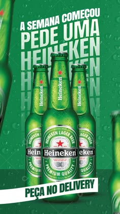 an advertisement for heineken green beer