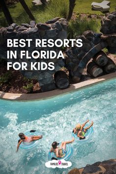 kids swimming in the pool with text overlay that reads best resort in florida for kids