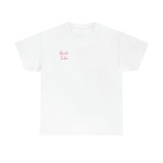 .: 100% cotton (fiber content may vary for different colors) .: Medium fabric (5.3 oz/yd² (180 g/m .: Classic fit .: Tear-away label .: Runs true to size Summer Cotton Shirt With Logo Print, Basic Pink Cotton Shirt, White Cotton Shirt With Logo Print, Pink Cotton T-shirt With Screen Print, Trendy Cotton Shirt With Logo Print, Spring Cotton Tops With Branding, Basic White Cotton Shirt, Summer Cotton T-shirt With Branding, Pink Cotton T-shirt With Text Print