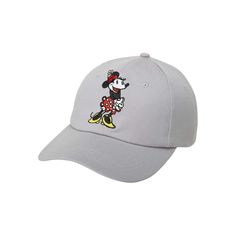 a baseball cap with a cartoon mickey mouse on it