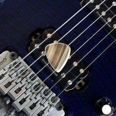 an electric guitar with its neck and bridge showing the fret pickups on it