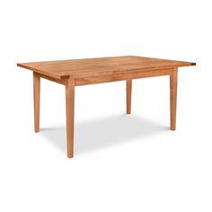 a wooden table on a white background with no one in it's place to sit