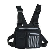 a small black bag with two pockets on it