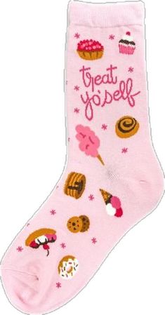 Pancakes Cinnamon, Cotton Candy Cookies, Treat Yoself, Women Crew Socks, Pink Socks, Candy Cookies, Socks For Women, Crazy Socks, Cinnamon Buns