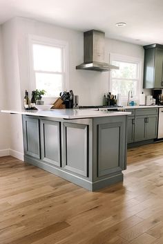 the kitchen is clean and ready for us to use in its new owner's home