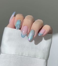 Pastel Nail Colors, Green Acrylic Nails, Pastel Nail, Summer Nail Designs, Hello Nails, Beige Nails