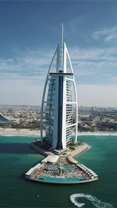 an aerial view of the burj building in dubai