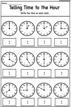 telling time to the hour worksheet for preschool and pre school students with an image of