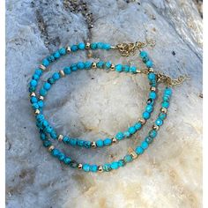 Turquoise 14kt Gold Filed Bracelet. Beaded Bracelet. Delicate - Etsy Elegant Turquoise Beaded Bracelets With Tiny Beads, Spiritual Turquoise Bracelets With Tiny Beads, Turquoise Beaded Bracelets With Gold Beads, Turquoise Beaded Bracelets With Gold Accents, Turquoise Bracelet With Gold Beads, Turquoise Beaded Bracelets With Gold Beads As Gift, Personal Truth, Bracelet Layering, Turquoise Bead Bracelet