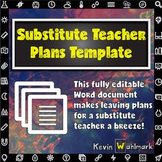 a poster with the words subsite teacher plans template