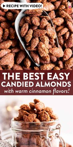 the best easy candied almonds with warm cinnamon flavors