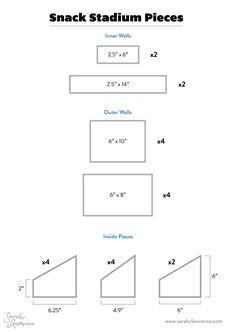 the diagram shows how to make a snack stadium piece for an indoor basketball game, with instructions