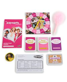 the clue board game is shown with its contents