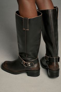 Pilcro Tall Moto Boots Moto Boots, Brown Boots, Shoe Shop, Fashion Boots, Rubber Sole, Leather Upper, Anthropologie, Autumn Fashion, Womens Sizes