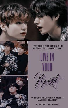 the poster for live in your heart, featuring two young men with black hair and brown eyes