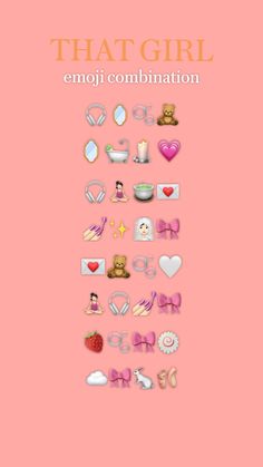 a pink poster with the words that girl emoji combination on it's side