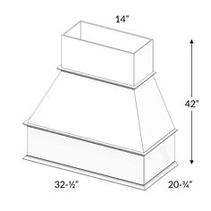 a drawing of a chimney with measurements for the top