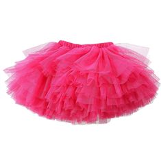 Our classic tiered princess tutu skirt in a softer mesh material. Skirt has six layers of tiered tulle, is lined and has an elastic waist. Measurements: 1/2: Length: 8.3" 3/4: Length: 9.8" 5/6: Length=11.4" 7/8: Length=12.2" Hot Pink Tulle Skirt, Powerpuff Girls Costume, Brit Pop, Pink Tutu Skirt, Pink Tulle Skirt, Assistant Director, Costume Inspo, Princess Tutu, Pink Tutu