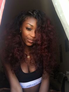 ✨Pinterest✨: @baddiebecky21| Bex ♎️ | Hair Color For Dark Skin, Best Ombre Hair, Hair Color Purple, Burgundy Hair, Ombre Hair Color, Purple Hair, Ombre Hair