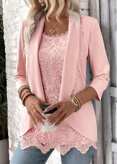 Color:Light Pink;Size:S;Size:M;Size:L;Size:XL;Size:XXL;Package Contents:1 X T Shirt;Occasion:Other;Style:Casual; Performance Outfits, Trendy Tops For Women, 60 Fashion, Hairstyles Long, Hairstyles Medium, Style Mistakes, Beautiful Blouses, Women Hairstyles, Hairstyles Short