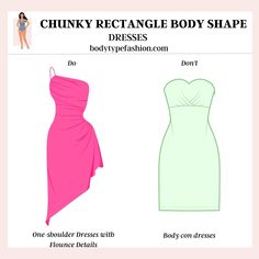 Rectangle Body Shape Dress, Rectangle Body Outfits, Fashion Terminology, Dress Body Type, Flamboyant Natural