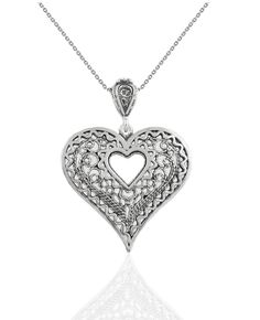 Sterling Silver Filigree Art Heart in Heart Pendant Necklace Hearts Intertwined, Heart Pendant Necklace Silver, Filigree Heart, Heart Charm Necklace, Art Heart, Heart Women, Elegant Necklace, Sterling Silver Filigree, Two Hearts