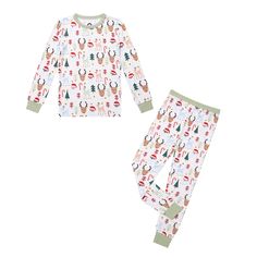 The softest bamboo kids pajamas in our seasonal Santa and Friends holiday Christmas print! Check out more with this print for the cutest sibling match! SWEET DREAMS: Made from high quality bamboo, our bamboo pajamas are the recipe for a perfect night's sleep. Our bamboo pajamas start with our signature buttery soft bamboo/spandex blend that has the perfect amount of stretch for the most comfort. BUTTERY SOFT BAMBOO: Our bamboo fabric is exceptionally cozy and soft to the touch with the perfect a Friends Holiday, Toddler Pajamas, Bamboo Pajamas, Friends Christmas, Holiday Fabric, Baby Pajamas, Holiday Patterns, Friend Christmas, Bamboo Fabric